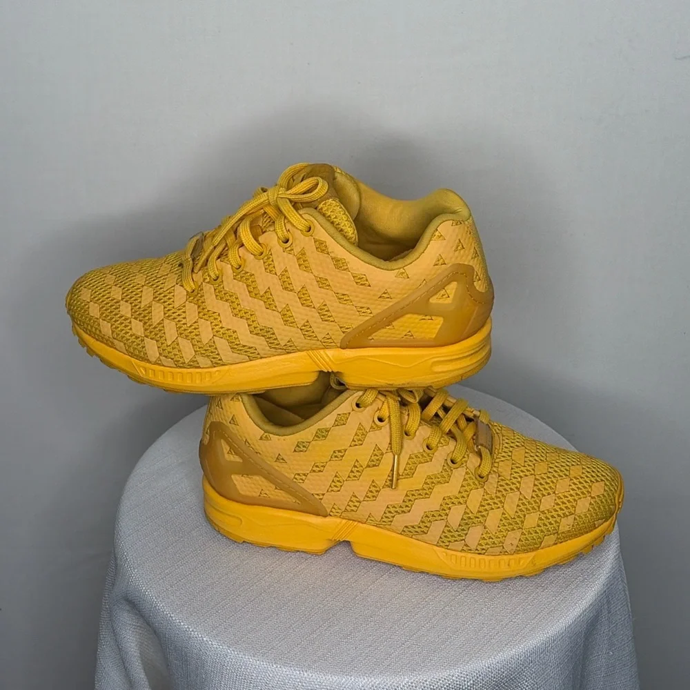 Adidas ZX Women’s Size 6.5 Flux Weave Yellow Sneakers(B73)✨✨